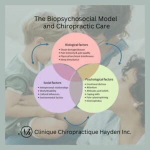 The Biopsychosocial Model including Biological, Social and Psychological factors that influence Chiropractic Care.